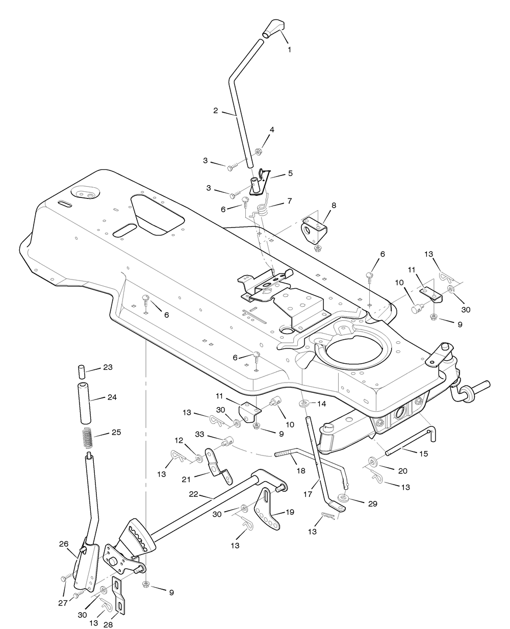 Mower Housing Suspension Diagram and Parts List for 387002X92D 2005 Briggs and Stratton Lawn Tractor